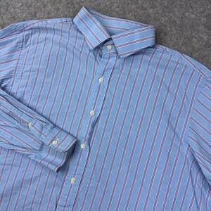 Polo Ralph Lauren Shirt Mens 2XL Blue Regent Classic Fit Striped Cotton Business